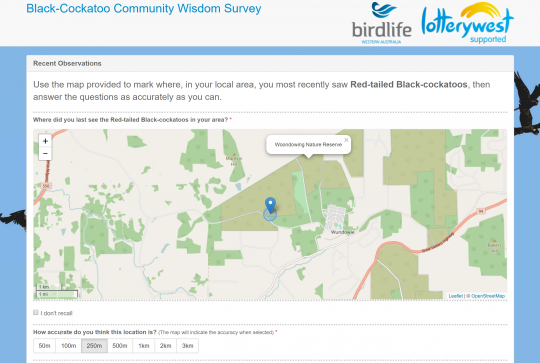 Black-Cockatoo Community Wisdom Survey Map